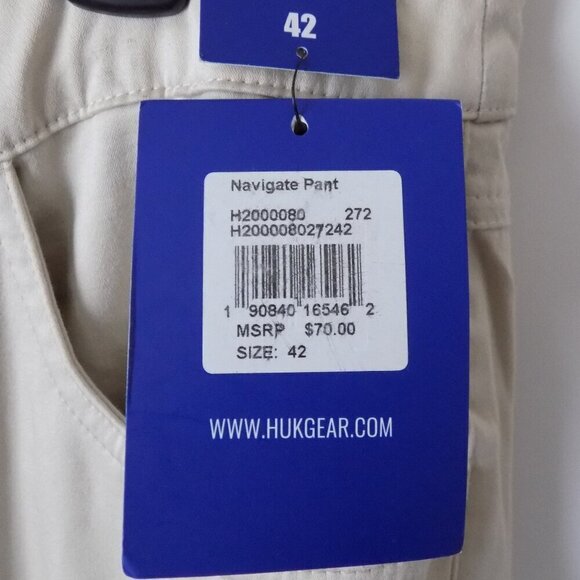 Huk Navigate Performance Fishing Pants Size 42 Lt Beige Khakis - Picture 4 of 6